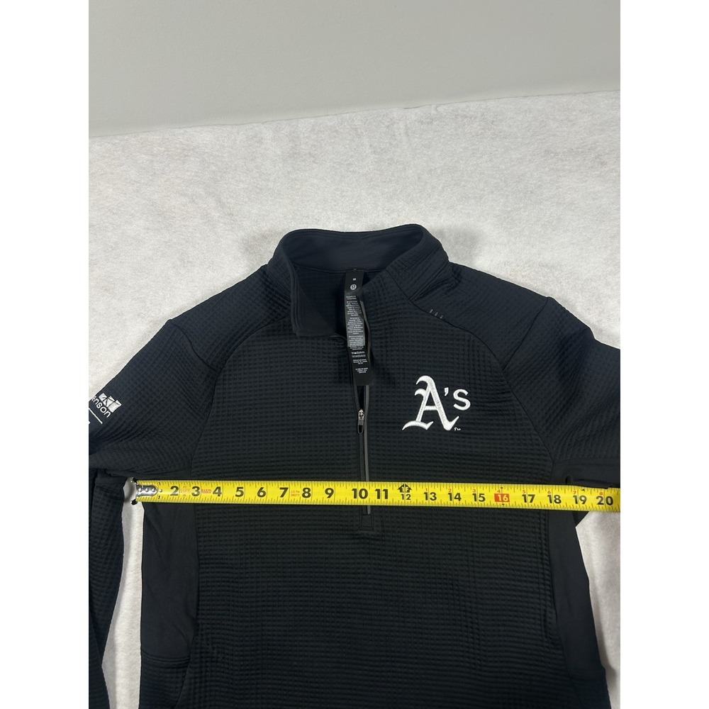 Lululemon WaffleKnit Half Zip Mens M Black Oakland Athletics MLB Baseball Jacket - Picture 9 of 9